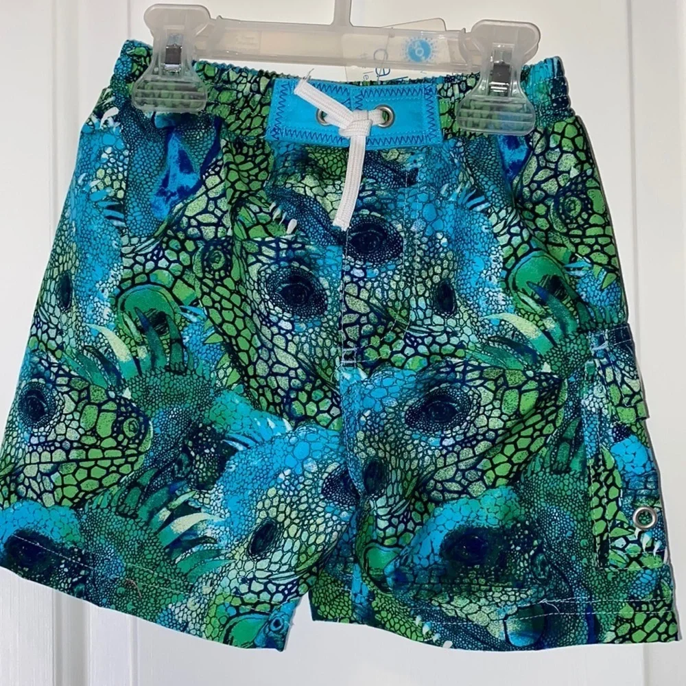 NWT Cabana Life | Swim Trunks Blue Green Baby Boys Size 18-24m